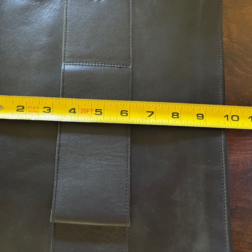 BLACK LEATHER LAPTOP ZIPPERED ENVELOPE/SLEEVE/CLUTCH - FITS 13" LAPTOP - NWOT - Picture 9 of 13